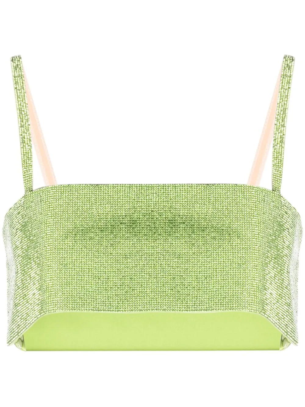 Укороченный топ Charlotte со стразами Nuè, зеленый 
Укороченный топ Charlotte со стразами Nuè, зеленый