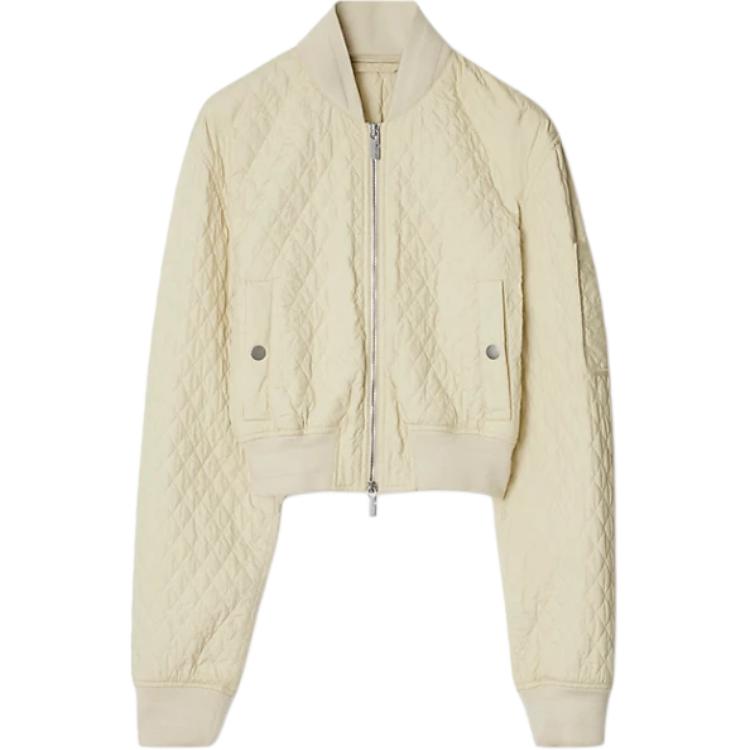 Стеганая укороченная куртка-бомбер Burberry, слоновая кость
Стеганая укороченная куртка-бомбер Burberry, слоновая кость