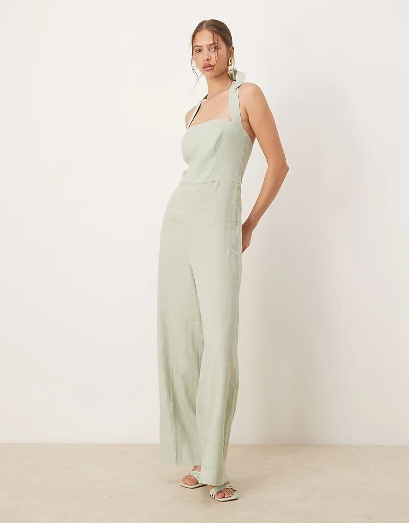 Комбинезон Mango с квадратным вырезом и халтером спереди, цвет шалфейно-зеленый
Комбинезон Mango с квадратным вырезом и халтером спереди, цвет шалфейно-зеленый