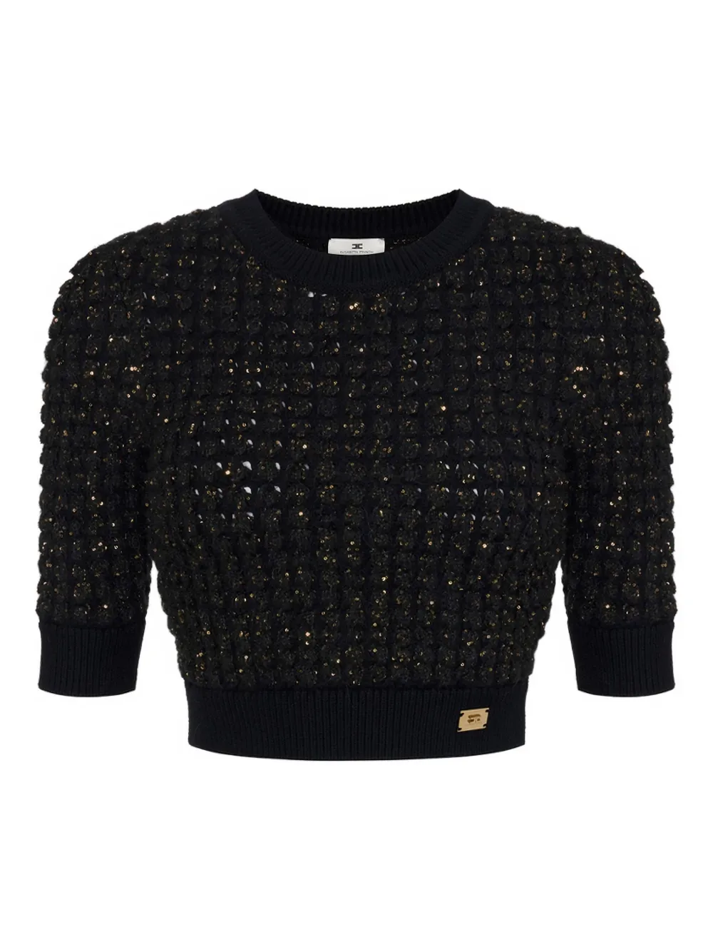 Укороченный свитер, украшенный пайетками Elisabetta Franchi, черный
Укороченный свитер, украшенный пайетками Elisabetta Franchi, черный