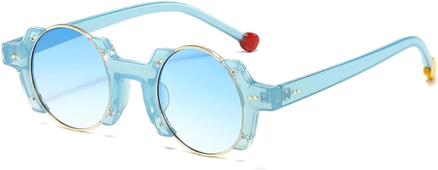 Модные круглые женские солнцезащитные очки в стиле панк, ретро с заклепками, мужские желто-синие градиентные очки с защитой от УФ-излучения UV400 VFDHN, Blue Blue Gradient
Модные круглые женские солнцезащитные очки в стиле панк, ретро с заклепками, мужские желто-синие градиентные очки с защитой от УФ-излучения UV400 VFDHN, Blue Blue Gradient