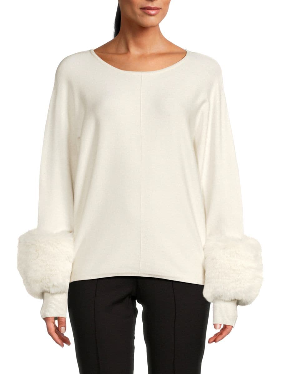 Свитер с манжетами из искусственного меха Saks Fifth Avenue, цвет Frost White
Свитер с манжетами из искусственного меха Saks Fifth Avenue, цвет Frost White
