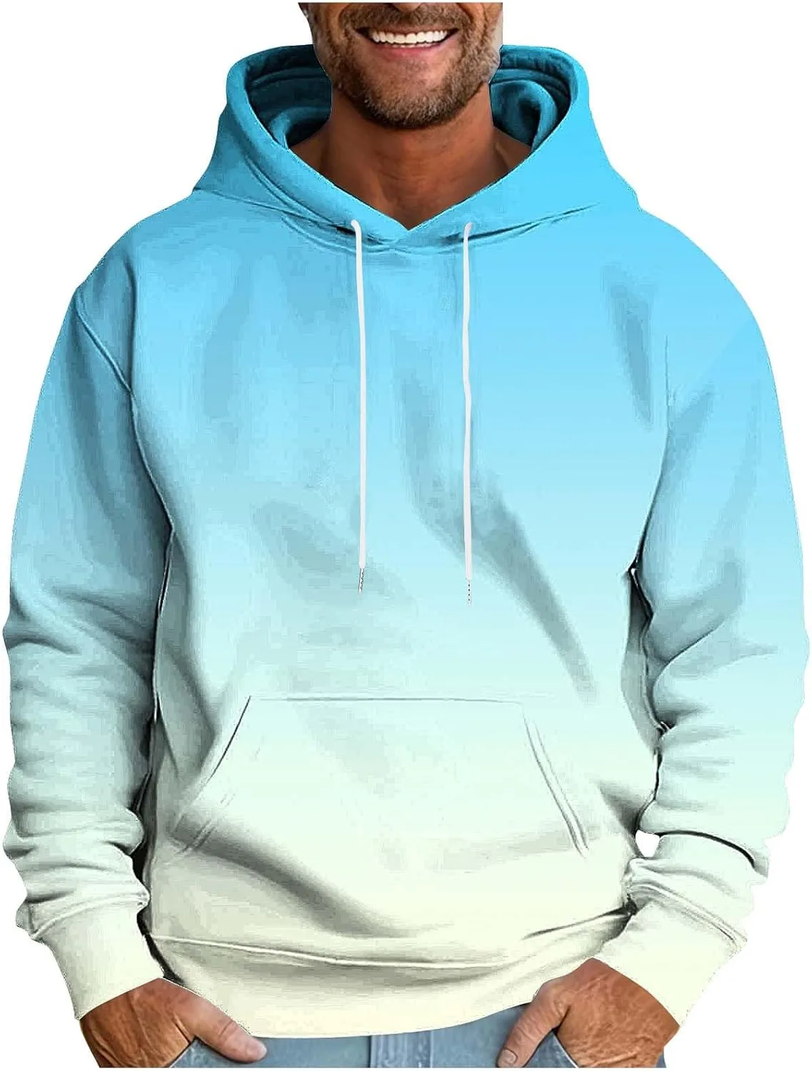 Мужской худи с градиентом и карманом-кенгуру
Мужской худи с градиентом и карманом-кенгуру