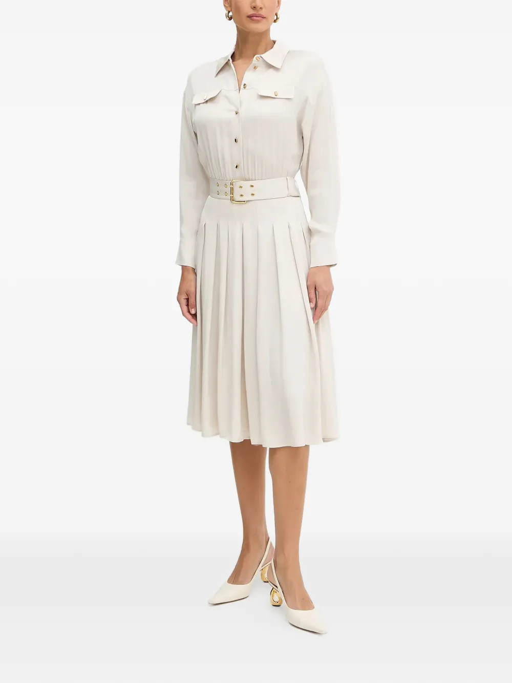 Миди-платье с плиссировкой и воротником поло Marciano, бежевый
Миди-платье с плиссировкой и воротником поло Marciano, бежевый