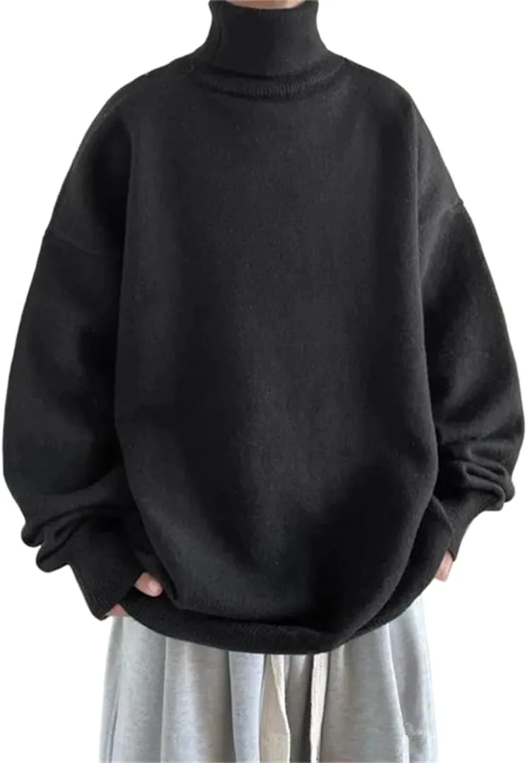 Мужской свитер с высоким воротником, свободный вязаный, теплый зимний
Мужской свитер с высоким воротником, свободный вязаный, теплый зимний