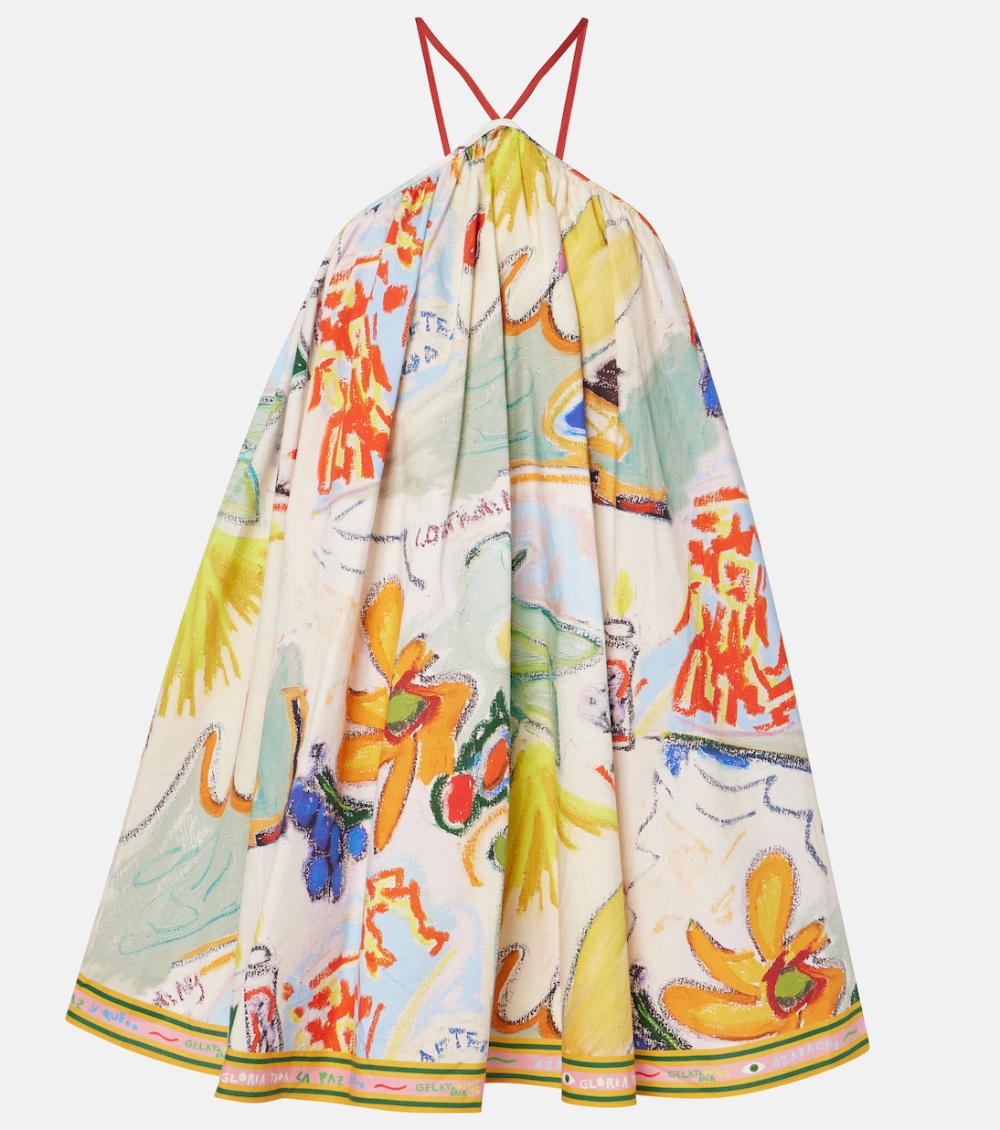 Мини-платье из хлопка с принтом La Charrasca Alémais, разноцветный 
Мини-платье из хлопка с принтом La Charrasca Alémais, разноцветный