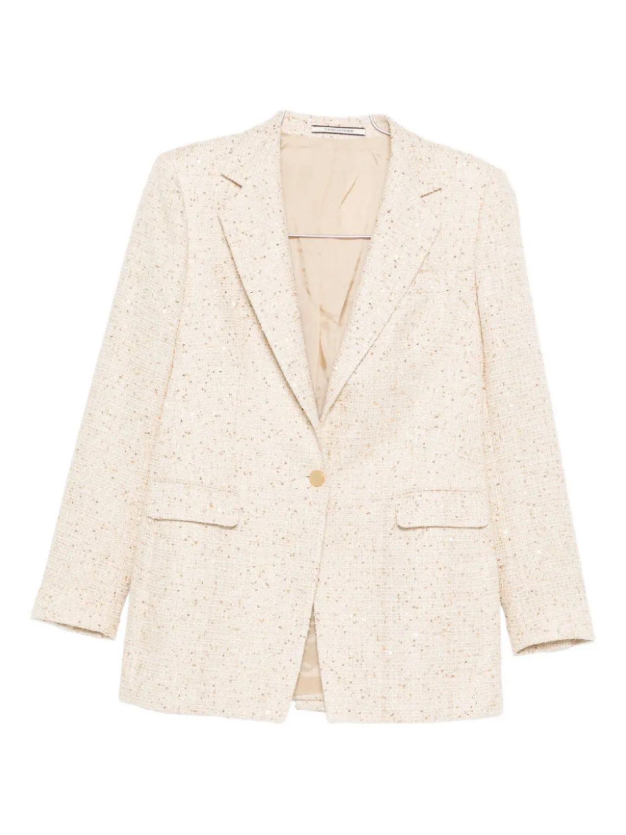 Твидовый пиджак, украшенный пайетками Tagliatore, нейтральный
Твидовый пиджак, украшенный пайетками Tagliatore, нейтральный