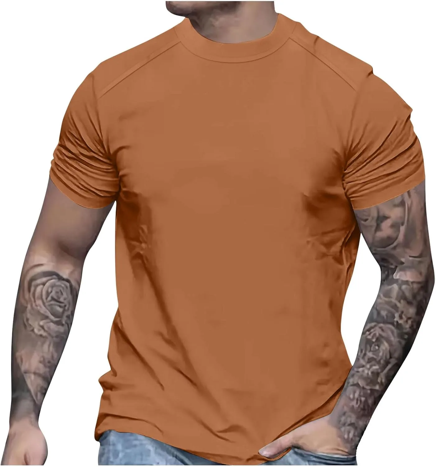 Мужская футболка с коротким рукавом и круглым вырезом
Мужская футболка с коротким рукавом и круглым вырезом