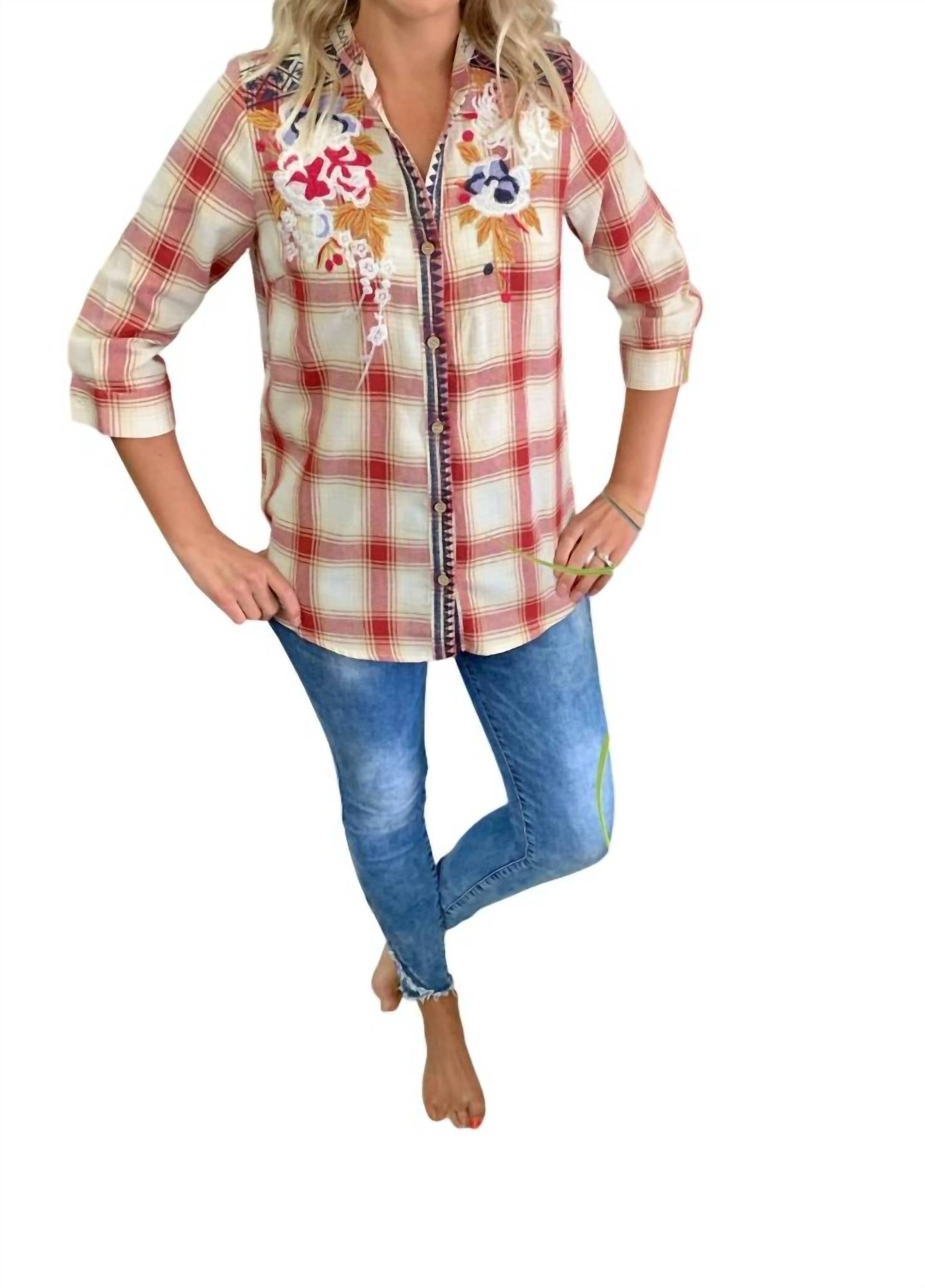 Penelope блуза с 3/4 рукавом и пуговицами в красном цвете Joh
Penelope блуза с 3/4 рукавом и пуговицами в красном цвете Joh