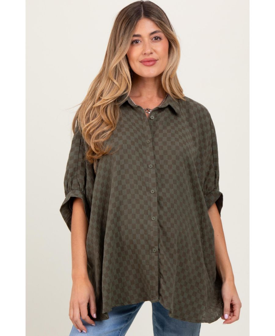 Блузка для беременных с коротким рукавом и клетчатым принтом оливкового цвета, свободного кроя Pinkblush, Olive green
Блузка для беременных с коротким рукавом и клетчатым принтом оливкового цвета, свободного кроя Pinkblush, Olive green