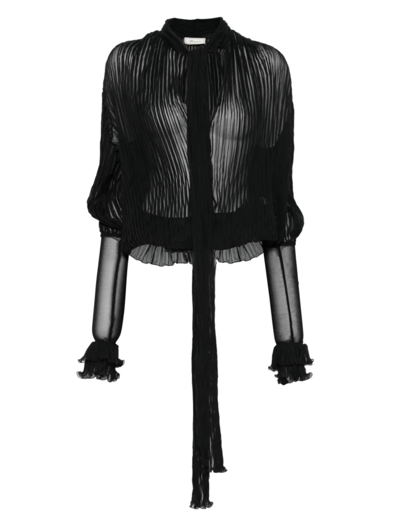 Плиссированная шелковая блузка Blumarine, черный
Плиссированная шелковая блузка Blumarine, черный