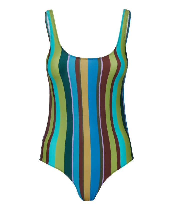 Зеленый цельный купальник для женщин в разноцветную полоску Gallo, мультиколор
Зеленый цельный купальник для женщин в разноцветную полоску Gallo, мультиколор