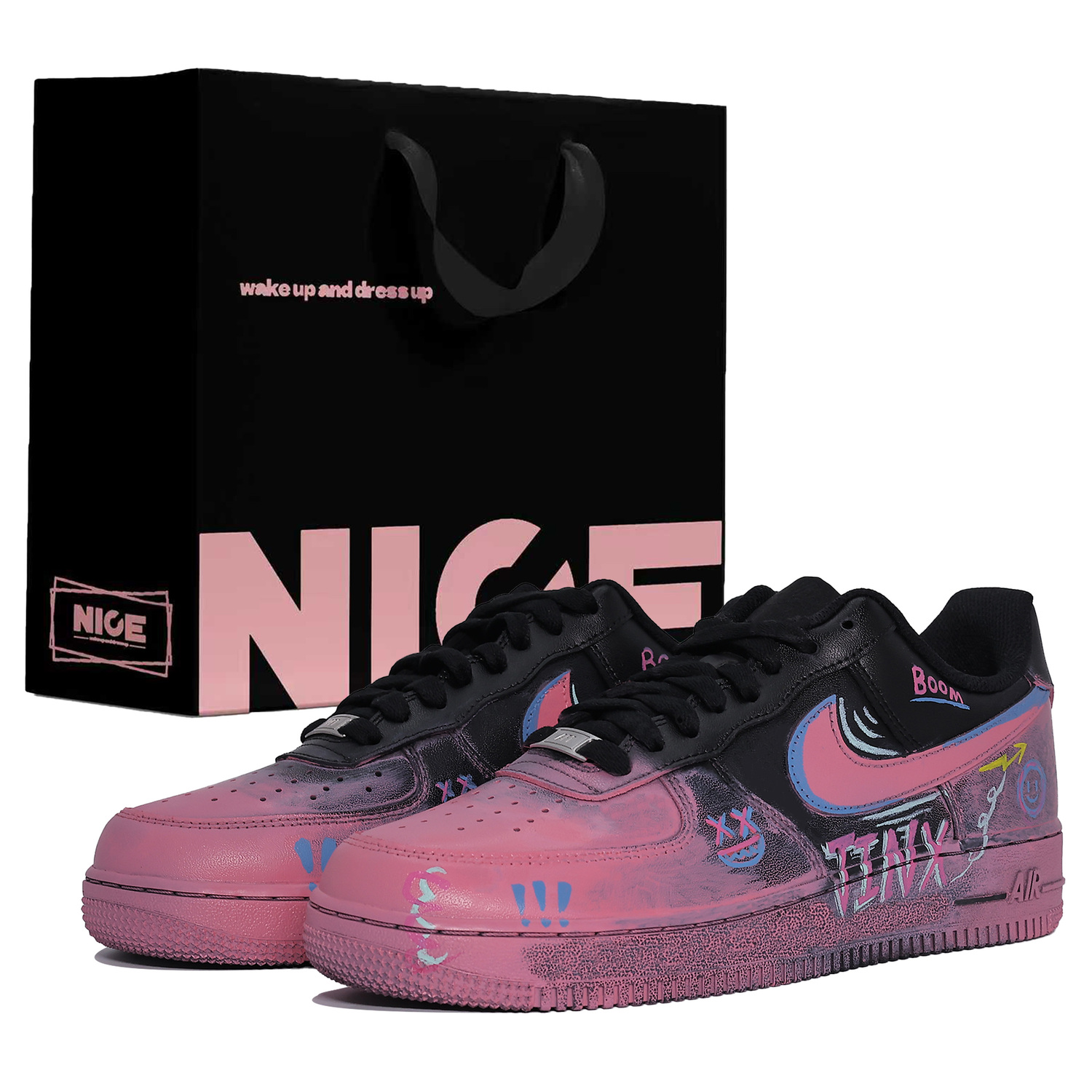 Nike Кроссовки Air Force 1 с амортизацией, износостойкие, низкие, для скейтбординга, унисекс, черный с розовым
Nike Кроссовки Air Force 1 с амортизацией, износостойкие, низкие, для скейтбординга, унисекс, черный с розовым