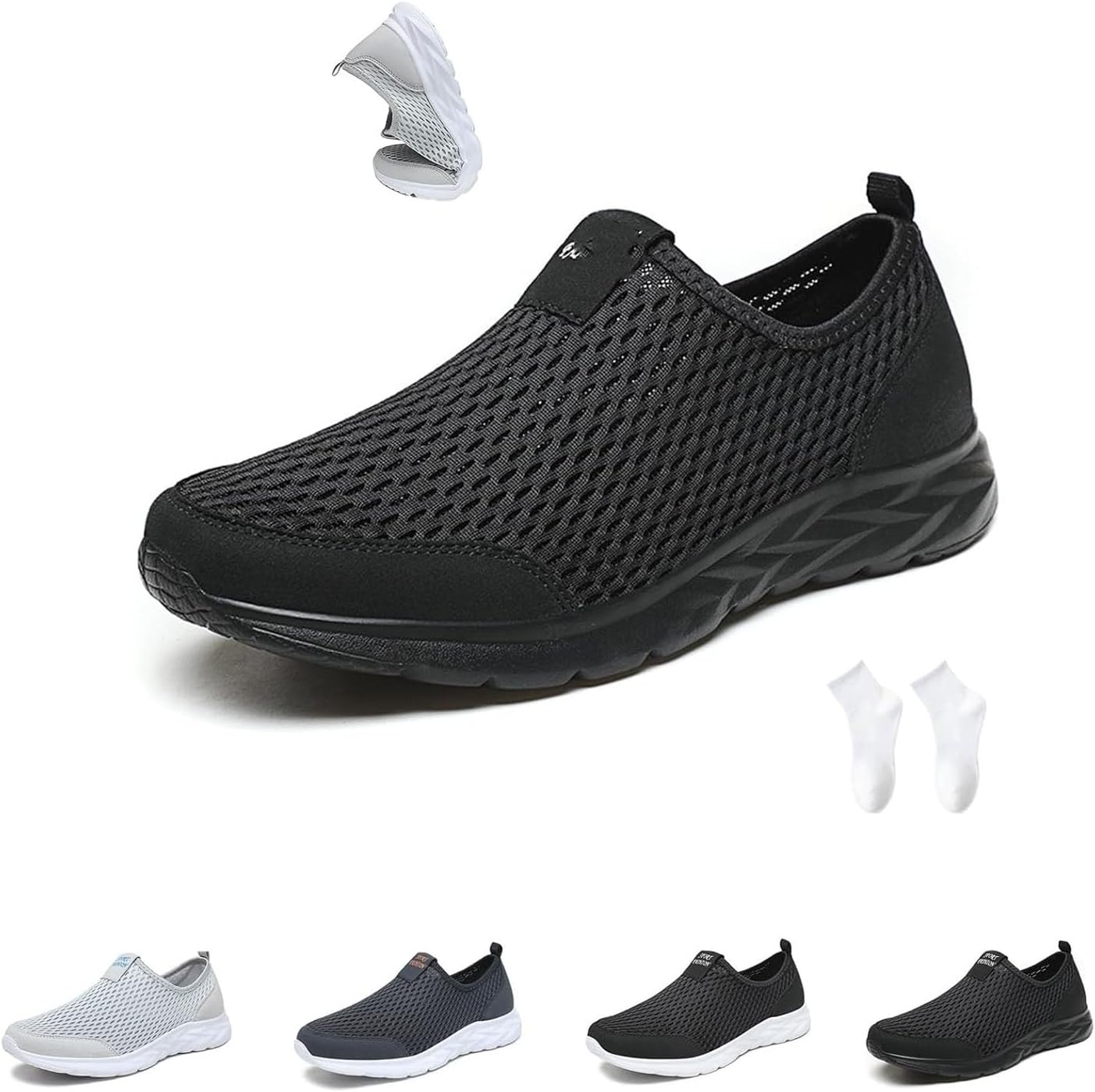 Удобные кроссовки, мужские летние сетчатые ортопедические прогулочные туфли, легкие дышащие слипоны для мужчин для вождения и активного отдыха Noworfewer, черный
Удобные кроссовки, мужские летние сетчатые ортопедические прогулочные туфли, легкие дышащие слипоны для мужчин для вождения и активного отдыха Noworfewer, черный