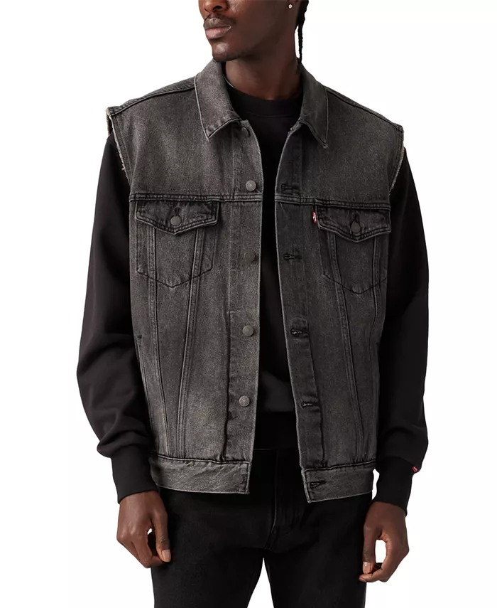 Мужская свободная куртка-жилет Premium Trucker Levi's, черный 
Мужская свободная куртка-жилет Premium Trucker Levi's, черный