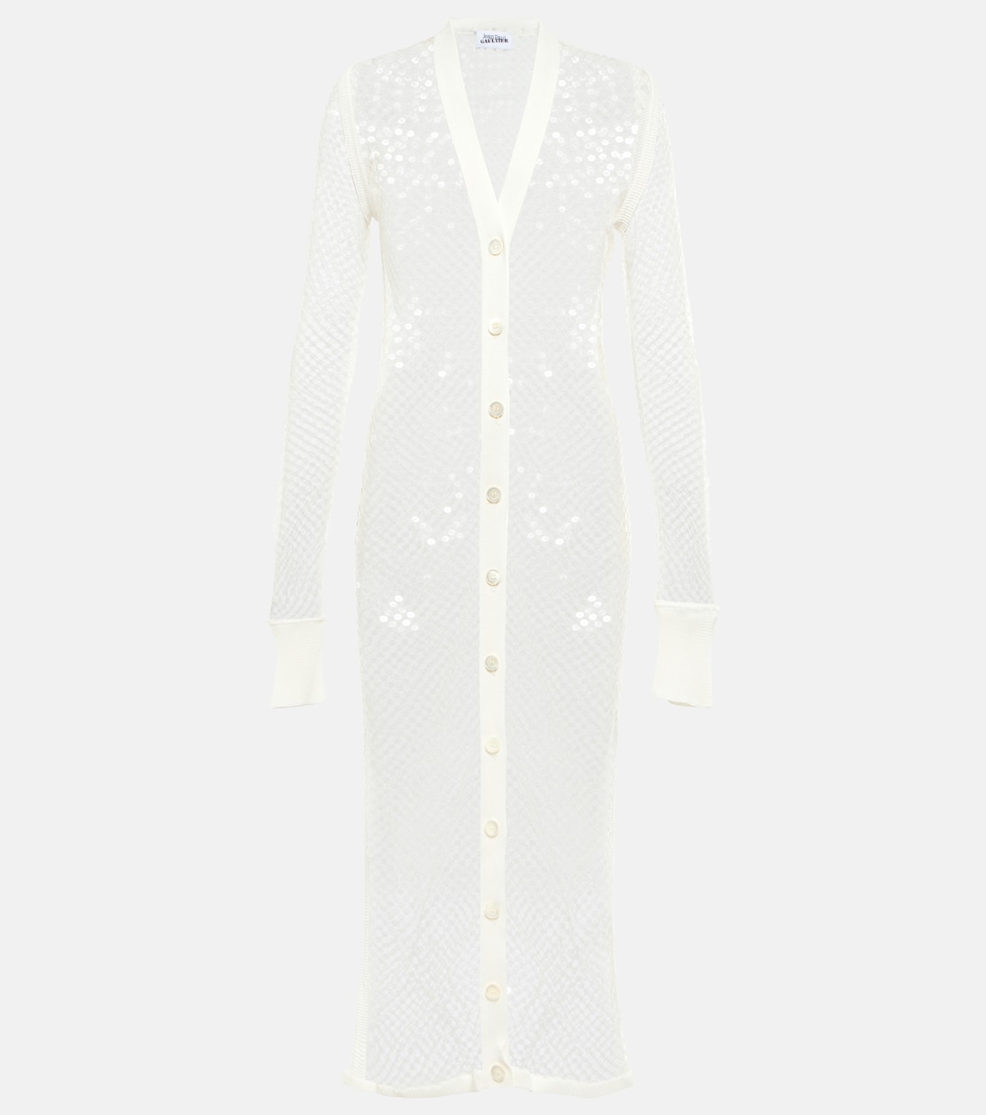 Платье миди из сетки с пайетками Jean Paul Gaultier, экрю
Платье миди из сетки с пайетками Jean Paul Gaultier, экрю