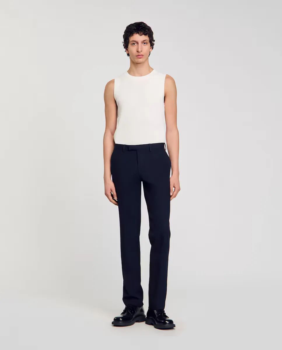 Мужские шерстяные костюмные брюки Sandro, темно-синий
Мужские шерстяные костюмные брюки Sandro, темно-синий