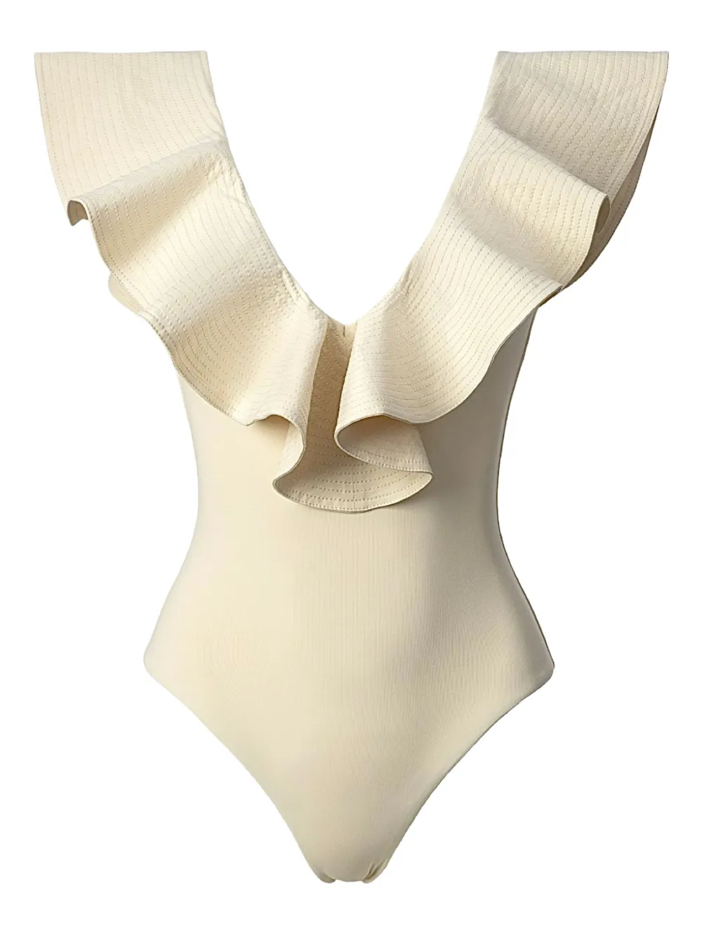 Купальник без рукавов с оборкой на шее SOFIA ERHAN, нейтральный
Купальник без рукавов с оборкой на шее SOFIA ERHAN, нейтральный