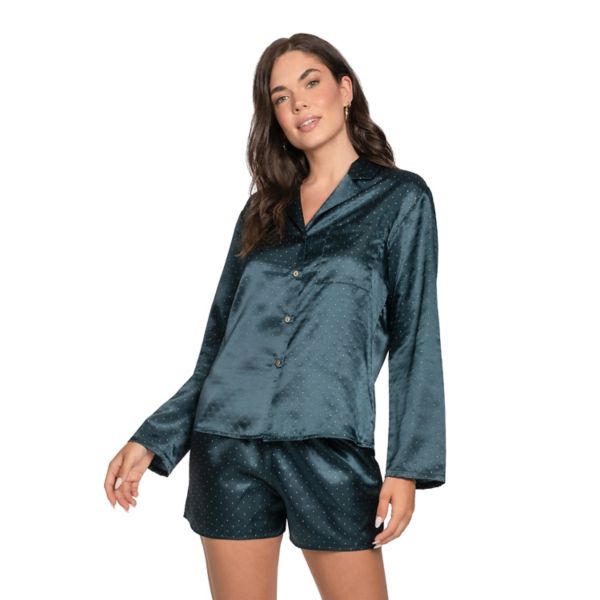 Женский атласный пижамный комплект с застежкой на пуговицы и пижамными шортами Lilac+London, цвет spruce
Женский атласный пижамный комплект с застежкой на пуговицы и пижамными шортами Lilac+London, цвет spruce