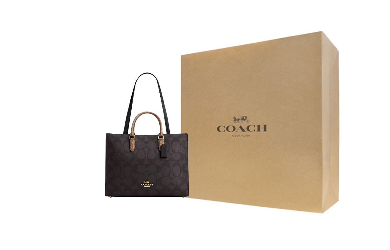 COACH Сумка-шоппер из лакированного холста 
COACH Сумка-шоппер из лакированного холста