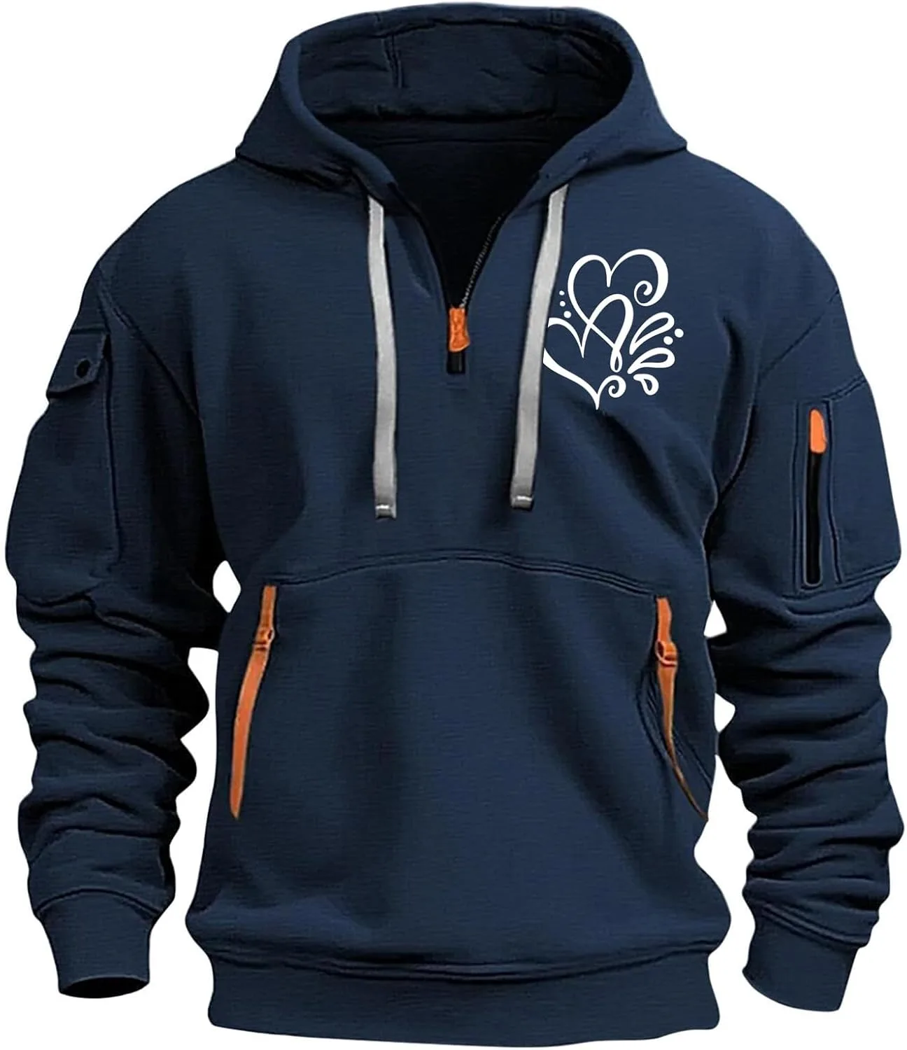 Мужская худи с четвертью молнии, длинными рукавами и уютными карманами Cheyubny
Мужская худи с четвертью молнии, длинными рукавами и уютными карманами Cheyubny