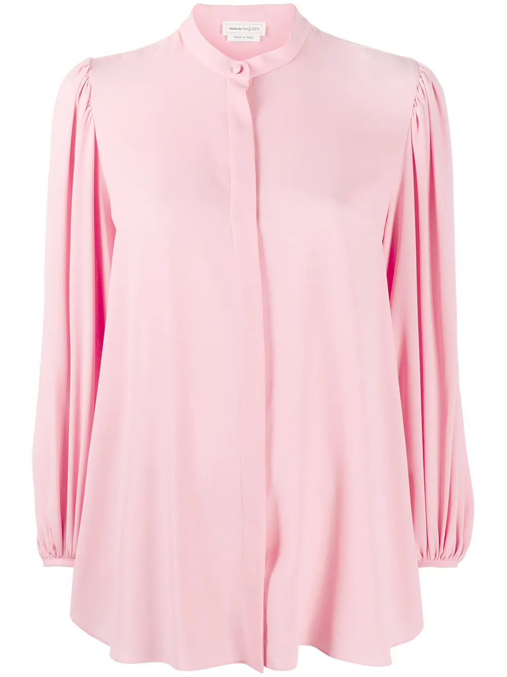 Блузка без воротника с драпировкой на рукавах Alexander McQueen, розовый
Блузка без воротника с драпировкой на рукавах Alexander McQueen, розовый
