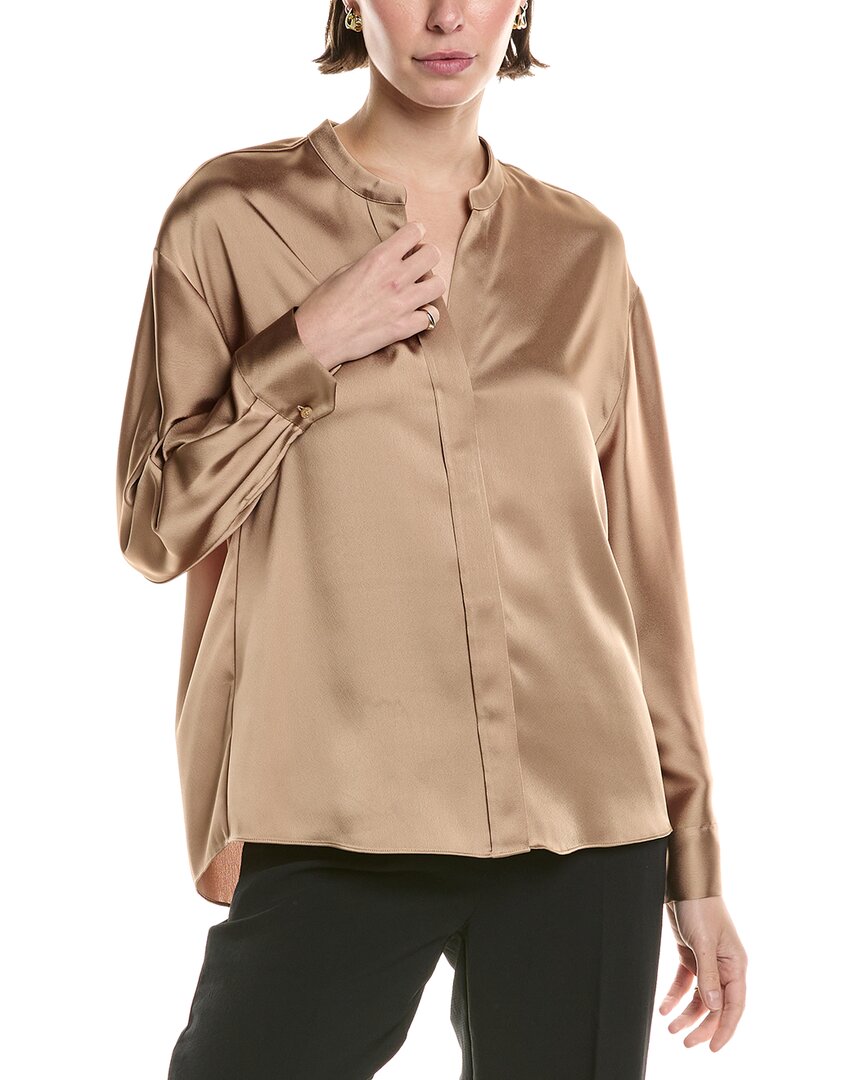 Винс Блузка на пуговицах Vince, коричневый 
Винс Блузка на пуговицах Vince, коричневый