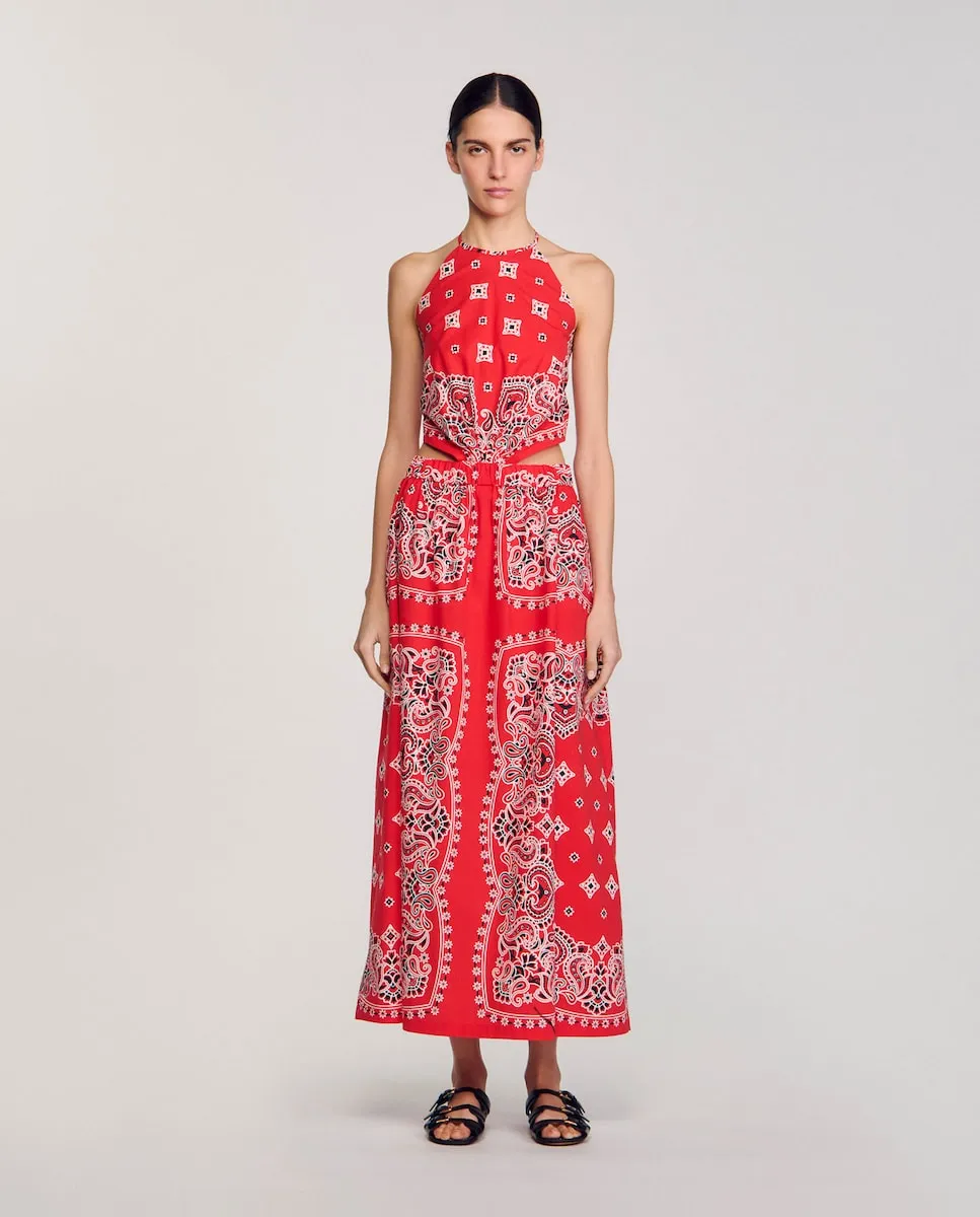 Длинное платье с принтом бандана Sandro, красный
Длинное платье с принтом бандана Sandro, красный