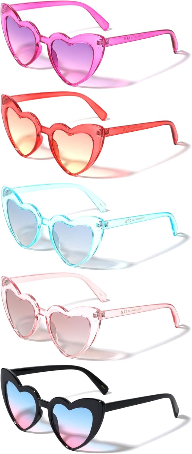 Набор из 5 солнцезащитных очков в форме сердца цвета «Хрустальный океан», с защитой от УФ-излучения и бесплатным чехлом. Артикул: P6353-HEART-CO-PK Generic, Purple-red-blue-pink-black
Набор из 5 солнцезащитных очков в форме сердца цвета «Хрустальный океан», с защитой от УФ-излучения и бесплатным чехлом. Артикул: P6353-HEART-CO-PK Generic, Purple-red-blue-pink-black