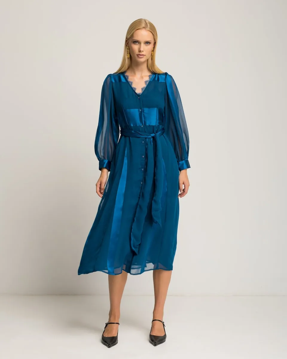 Платье миди из легкой синей ткани Niza, синий
Платье миди из легкой синей ткани Niza, синий