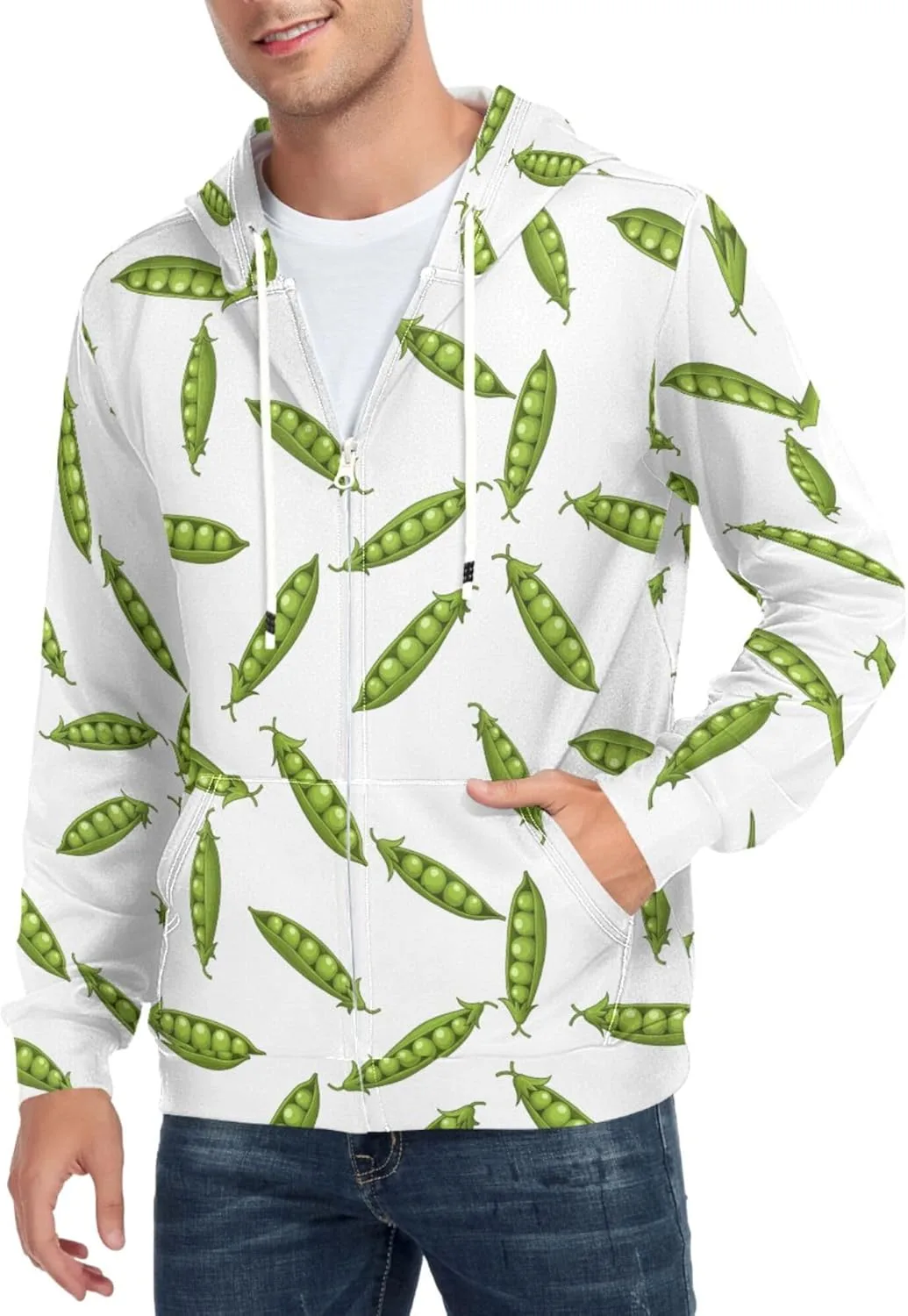 Мужская толстовка с капюшоном на молнии, принт Pea Pods, с карманом CUPADA
Мужская толстовка с капюшоном на молнии, принт Pea Pods, с карманом CUPADA