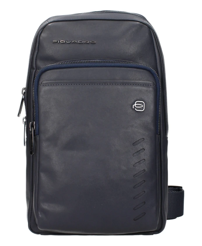 Синяя кожаная сумка через плечо с логотипом Piquadro, синий
Синяя кожаная сумка через плечо с логотипом Piquadro, синий