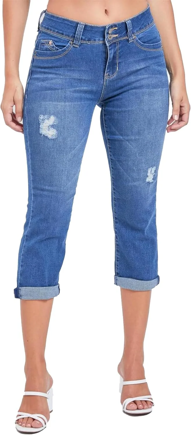 YMI Women's Wannabettabutt Roll Up Cropped Jeans
YMI Women's Wannabettabutt Roll Up Cropped Jeans