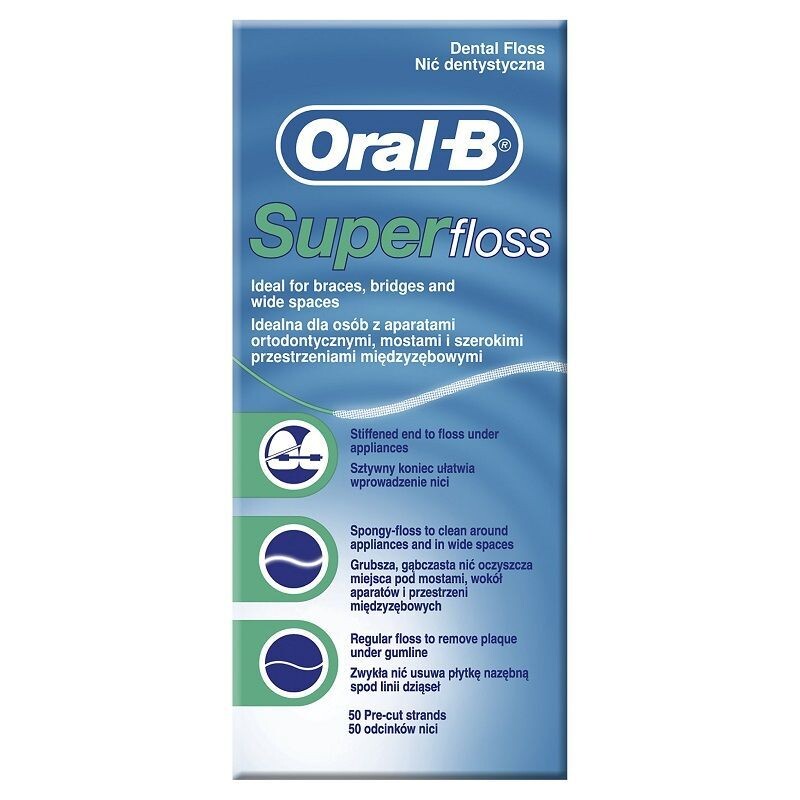 Oral-B Super Floss зубная нить, 1 шт.
Oral-B Super Floss зубная нить, 1 шт.