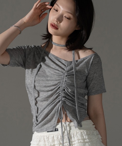 Топ с открытыми плечами и завязками Apres jour mignon, серый
Топ с открытыми плечами и завязками Apres jour mignon, серый