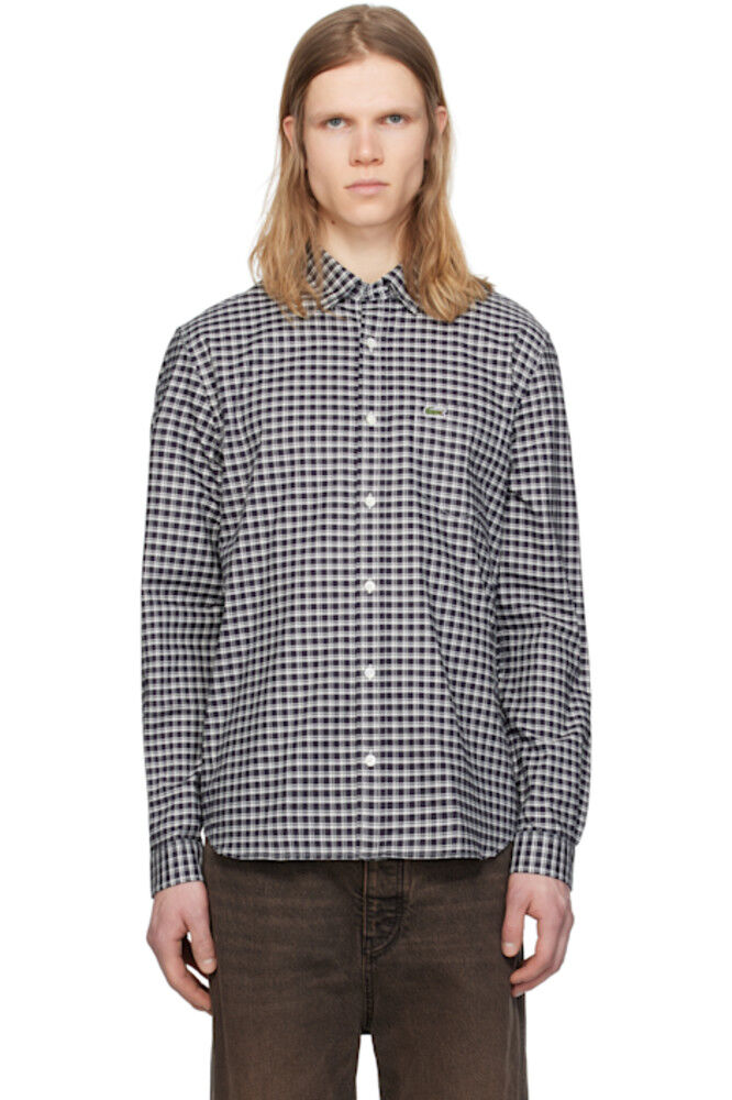 Рубашка в клетку стретч классического кроя темно-синего и белого цветов Lacoste
Рубашка в клетку стретч классического кроя темно-синего и белого цветов Lacoste