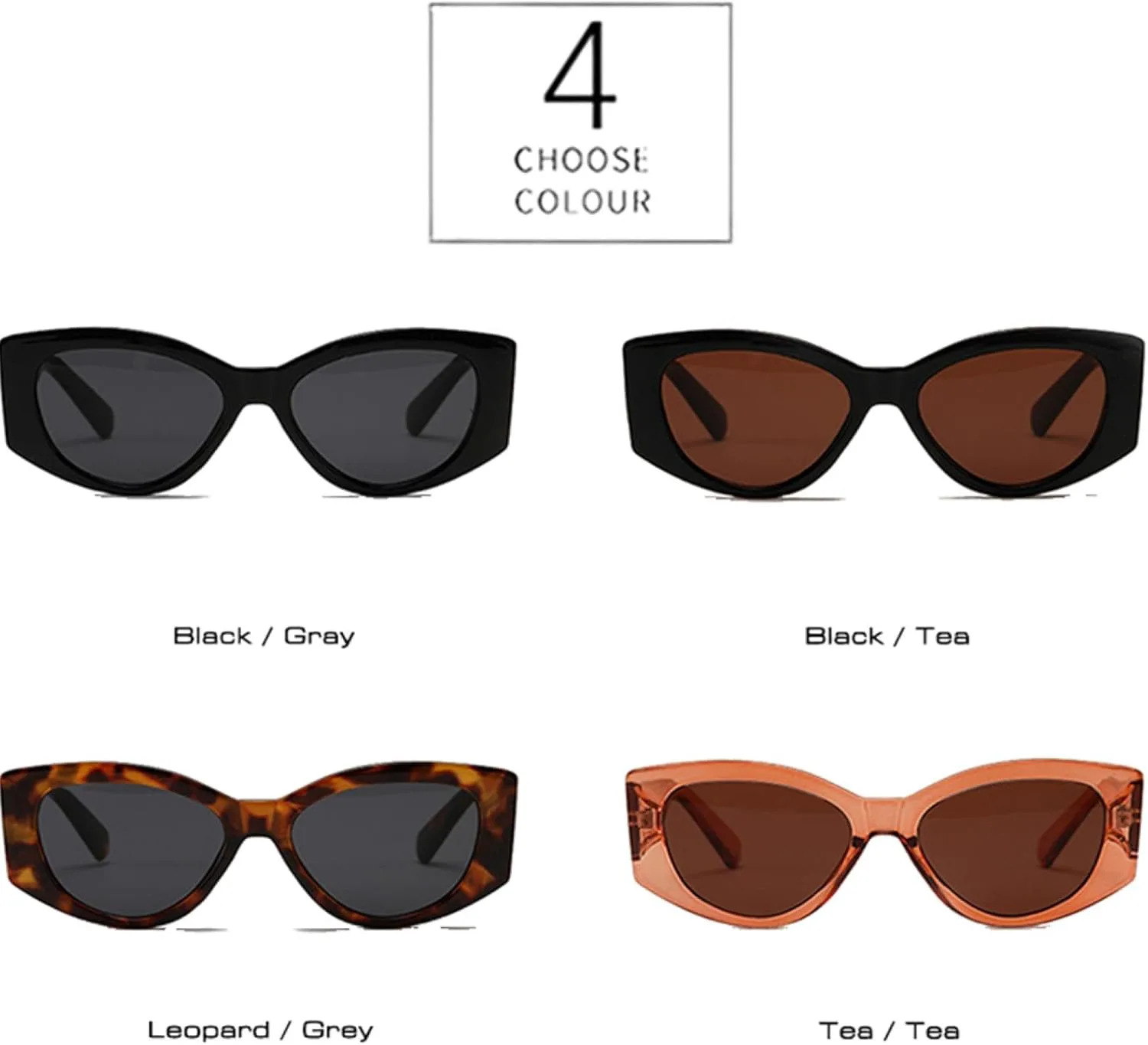 Модные солнцезащитные очки «кошачий глаз» для женщин, защита от УФ-излучения UV400, ретро-леопардовый принт, солнцезащитные очки для мужчин TOIPASTN, Black Gray
Модные солнцезащитные очки «кошачий глаз» для женщин, защита от УФ-излучения UV400, ретро-леопардовый принт, солнцезащитные очки для мужчин TOIPASTN, Black Gray
