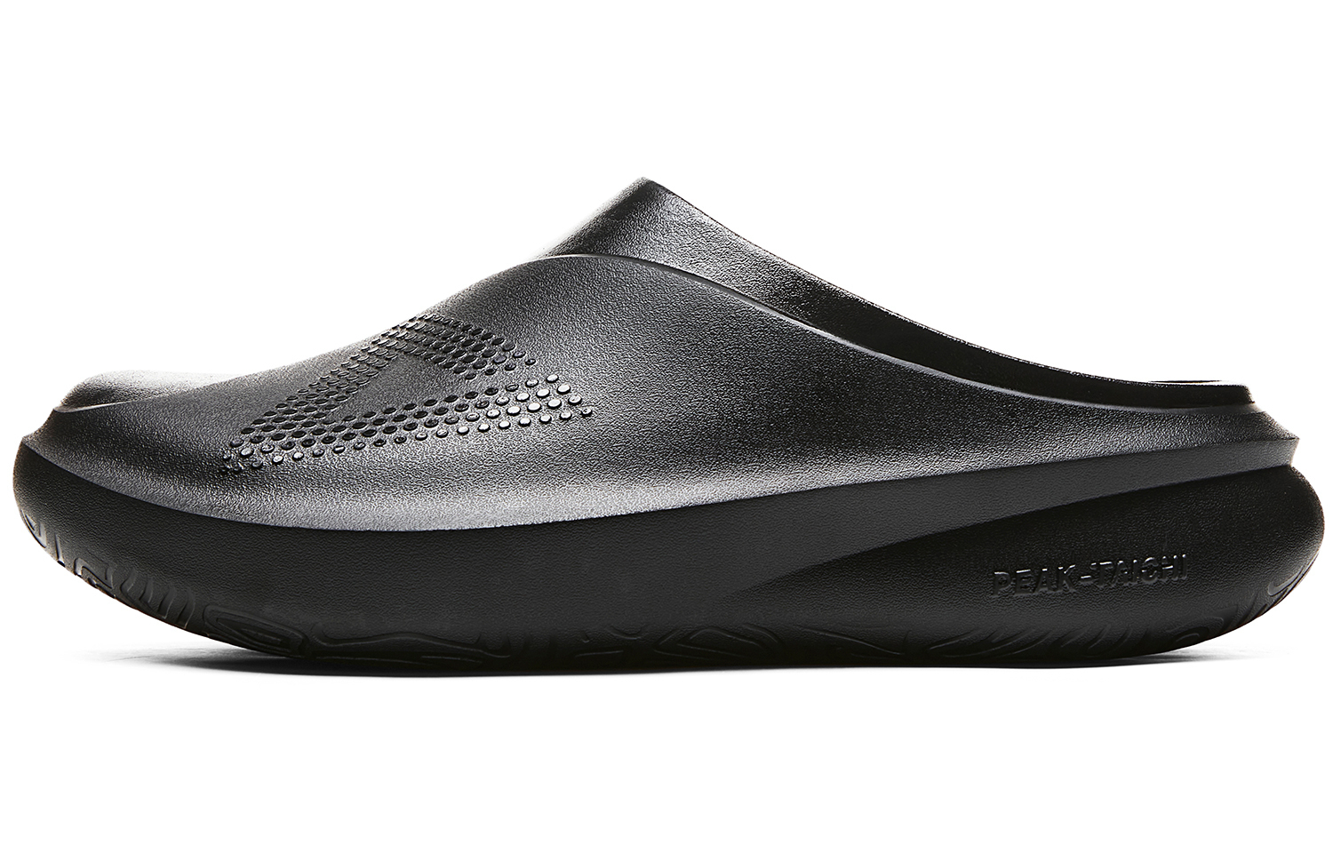 Тихие абразивостойкие закрытые тапочки мужские полностью черные PEAK 
Тихие абразивостойкие закрытые тапочки мужские полностью черные PEAK