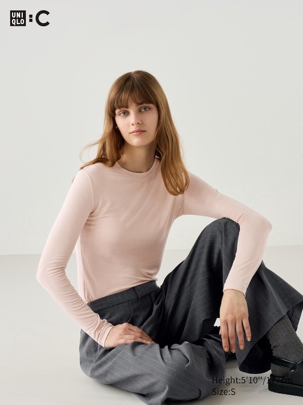 Футболка с круглым вырезом из очень теплой смеси кашемира heattech Uniqlo, розовый
Футболка с круглым вырезом из очень теплой смеси кашемира heattech Uniqlo, розовый