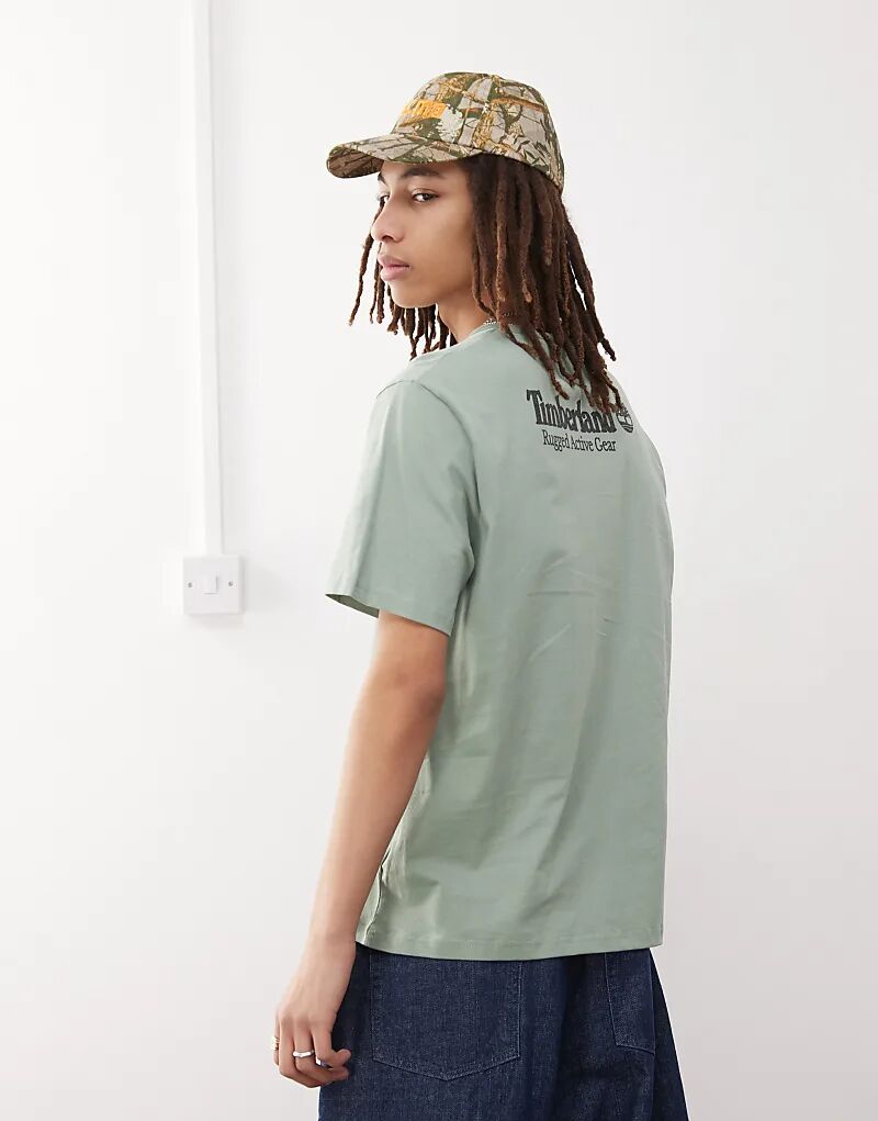 Футболка с логотипом Timberland на спине зеленого цвета
Футболка с логотипом Timberland на спине зеленого цвета