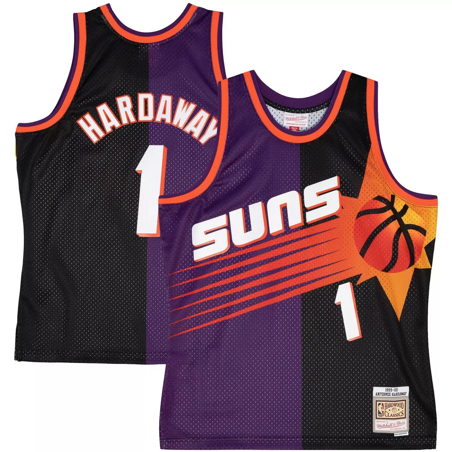 Мужская майка Mitchell & Ness Penny Hardaway Purple/Black Phoenix Suns Hardwood Classics 1999-00 Split Swingman
Мужская майка Mitchell & Ness Penny Hardaway Purple/Black Phoenix Suns Hardwood Classics 1999-00 Split Swingman