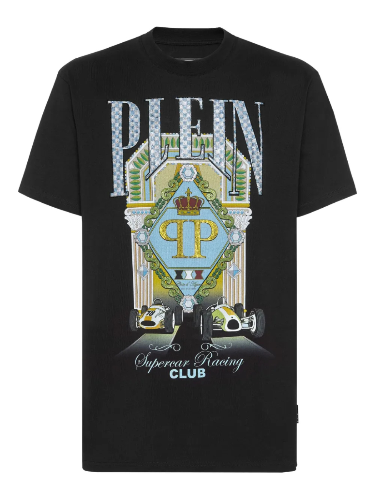Футболка с надписью «Гонки на суперкарах» Philipp Plein, черный 
Футболка с надписью «Гонки на суперкарах» Philipp Plein, черный