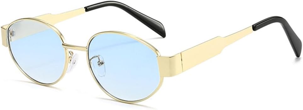 Солнцезащитные очки в овальной металлической оправе для женщин, модные, с прозрачными линзами с градиентом «океан», защита от УФ-излучения UV400, мужские солнцезащитные очки в стиле панк generic, Golden Blue
Солнцезащитные очки в овальной металлической оправе для женщин, модные, с прозрачными линзами с градиентом «океан», защита от УФ-излучения UV400, мужские солнцезащитные очки в стиле панк generic, Golden Blue