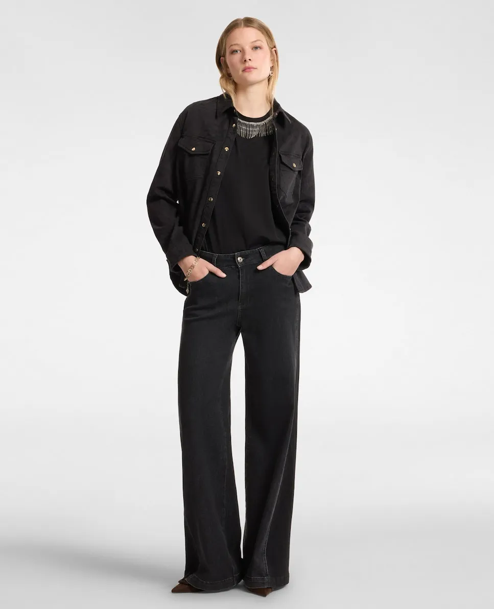 Женские джинсы-клеш с боковыми вставками Elena Miró, черный
Женские джинсы-клеш с боковыми вставками Elena Miró, черный