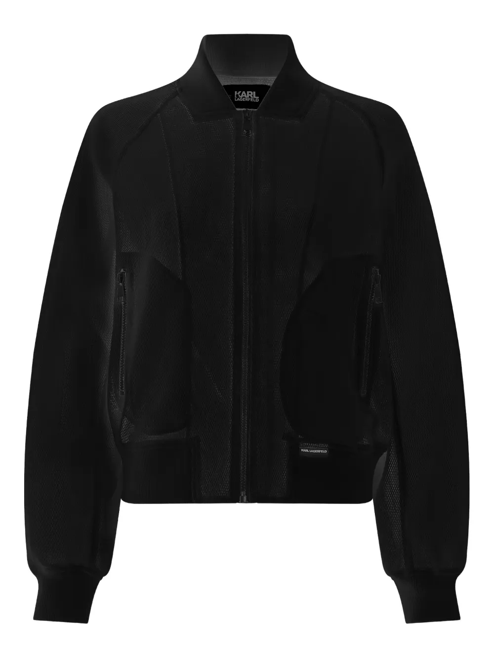 Бомбер на молнии Karl Lagerfeld, черный
Бомбер на молнии Karl Lagerfeld, черный