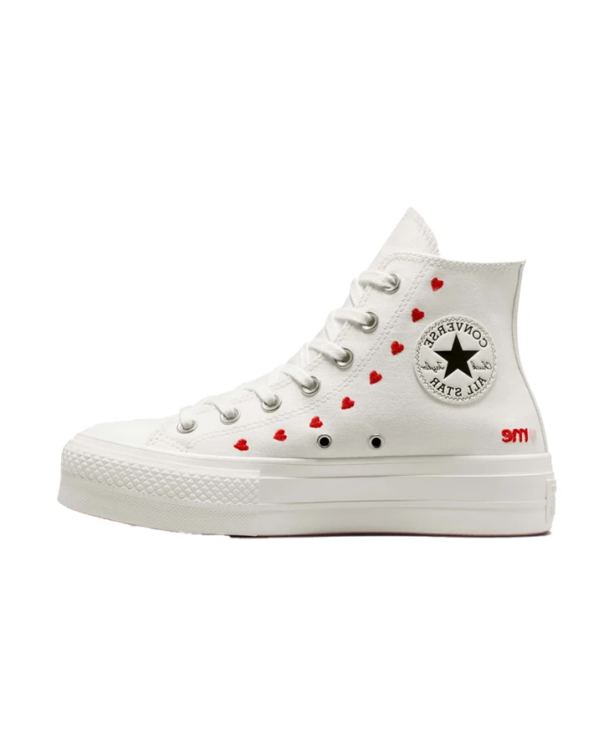 Поднимите высокие белые красные кроссовки Converse, белый
Поднимите высокие белые красные кроссовки Converse, белый