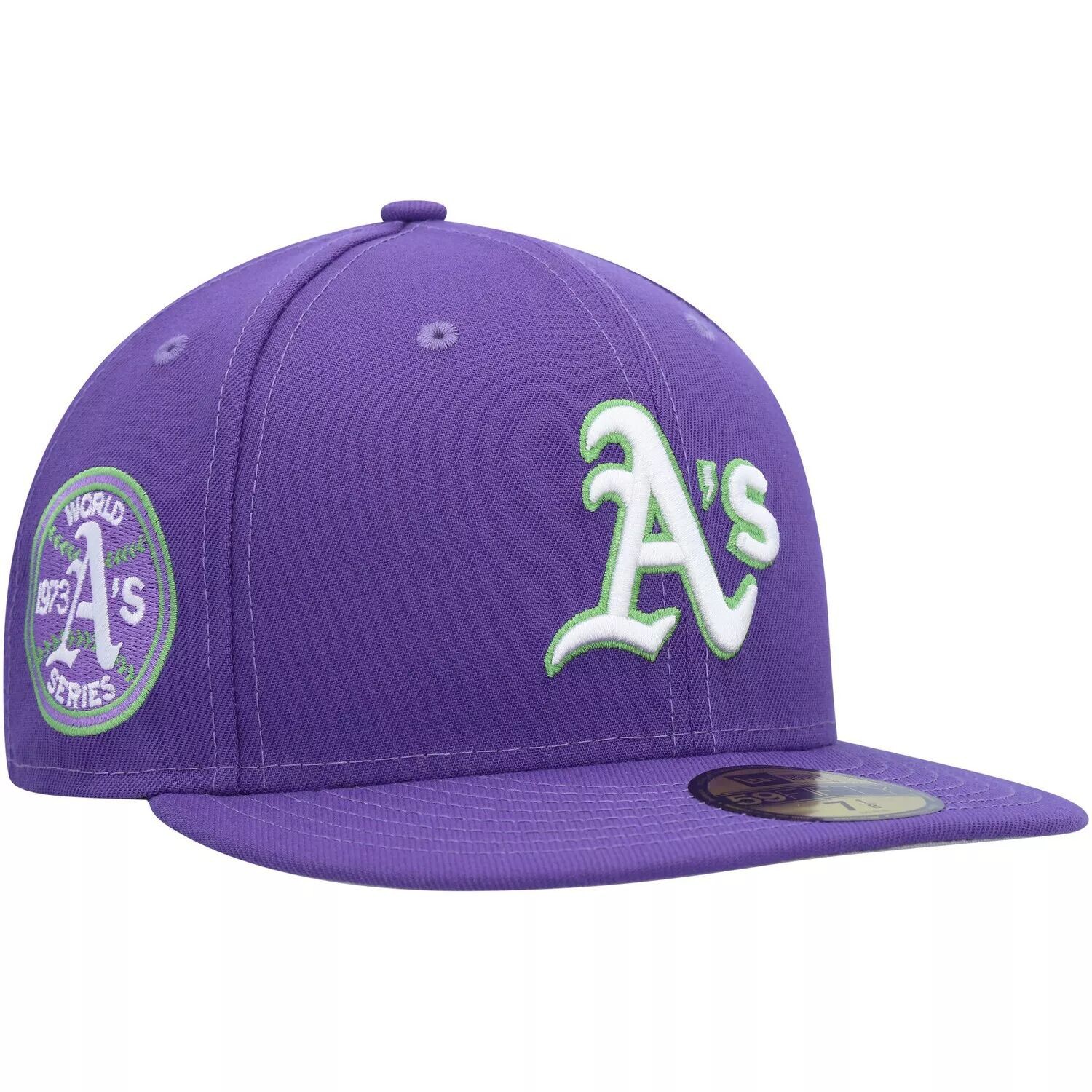 Мужская облегающая шляпа New Era Purple Oakland Athletics салатового цвета с нашивкой по бокам 59FIFTY
Мужская облегающая шляпа New Era Purple Oakland Athletics салатового цвета с нашивкой по бокам 59FIFTY