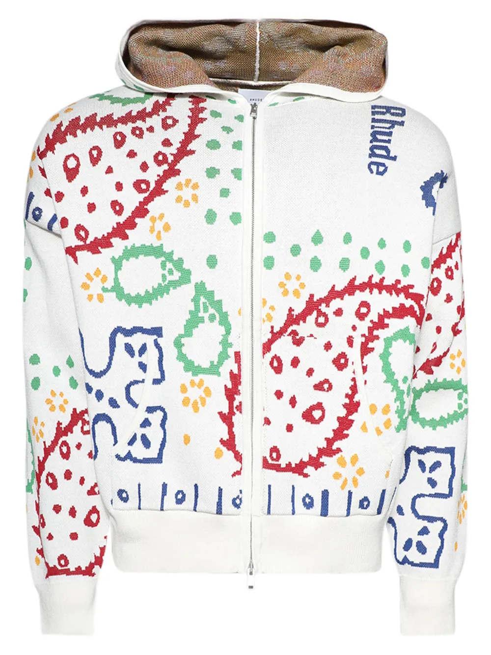 Худи на молнии RHUDE, белый 
Худи на молнии RHUDE, белый
