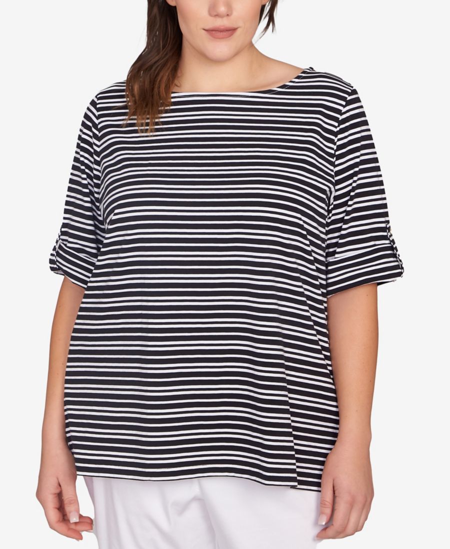 Вязаный топ больших размеров в разноцветную полоску Ruby Rd, Black/White
Вязаный топ больших размеров в разноцветную полоску Ruby Rd, Black/White