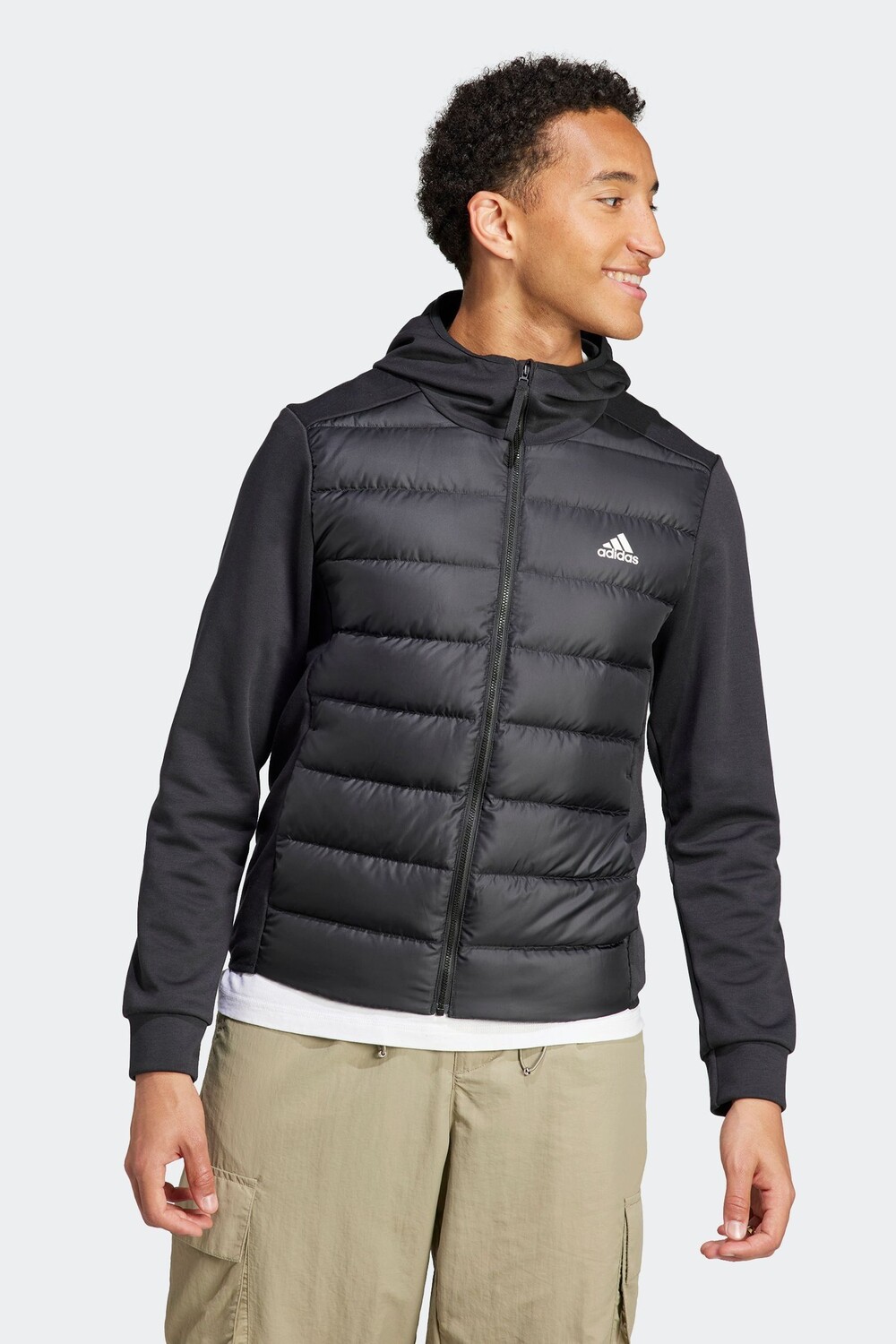 Гибридный пуховик Sportswear Essentials с капюшоном adidas, черный
Гибридный пуховик Sportswear Essentials с капюшоном adidas, черный